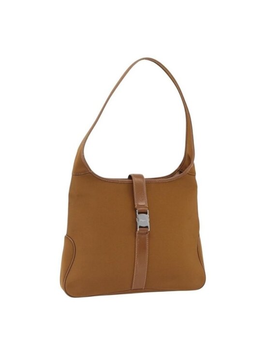 Salvatore Ferragamo Handbags - Authentic Salvatore Ferragamo Shoulder Bag Nylon Brown Silver